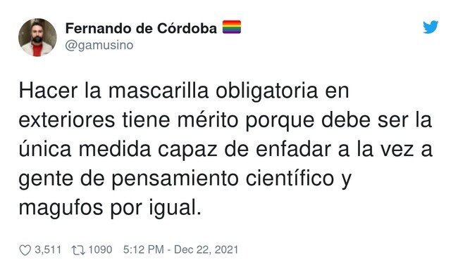 24421 - Ir con mascarilla en el parque y sin ella en un bar rodeado de gente dando voces. Todo muy lógico, por @gamusino