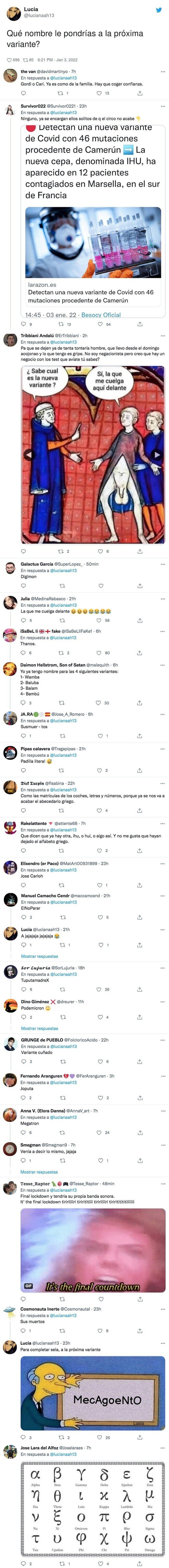 24773 - Qué nombre le pondría la gente a la próxima variante, por @lucianaah13