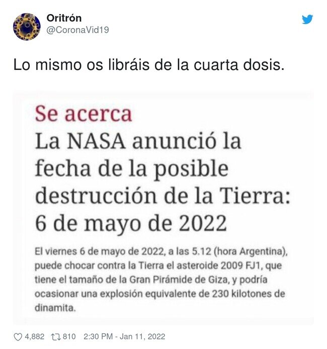 24894 - Ese día hay fútbol. Que cambien la fecha del impacto, por @CoronaVid19