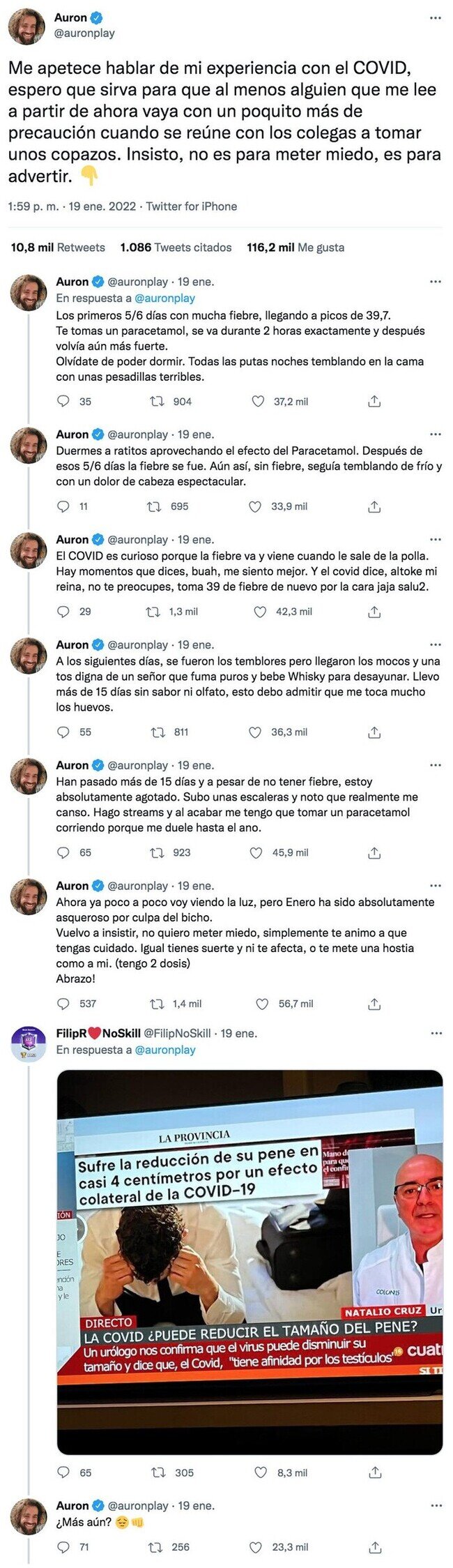 25000 - AuronPlay habla de cómo pilló covid y qué le pasó estando contagiado