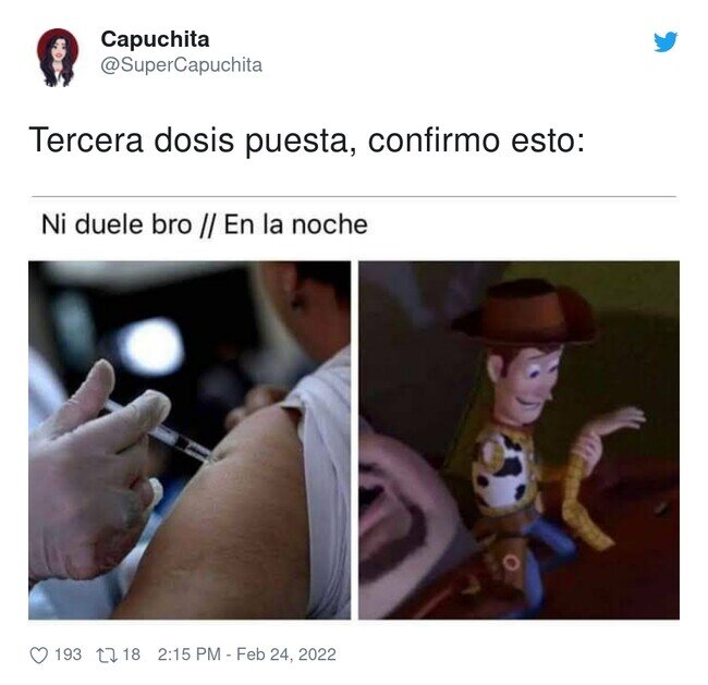 25134 - Me la puse en enero y aún me duele el brazo... Aunque debe ser por el golpe que me di ayer, por @SuperCapuchita