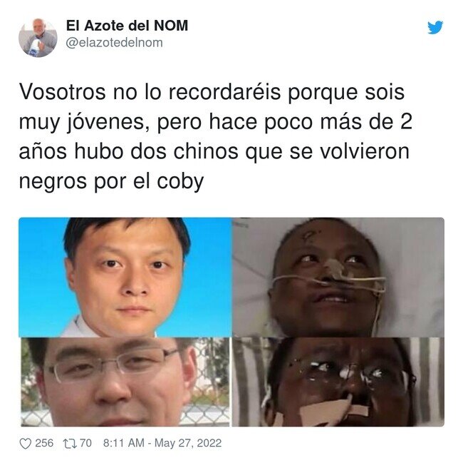 25419 - ¿Te acuerdas? Con lo racistas que son los chinos debió de producir verdadero pánico, por @elazotedelnom