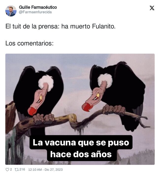 25633 - Ya salen los buitracos, por @Farmaenfurecida