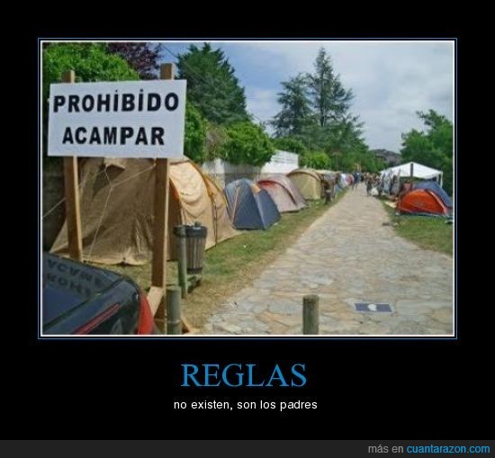 reglas,acampar,acampada