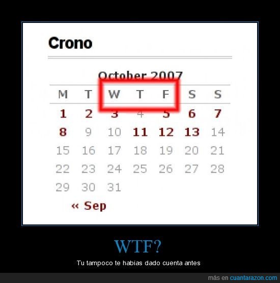 wtf,calendario,dias,semana
