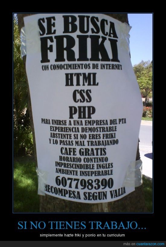 anuncio,css,friki,html,php,trabajo