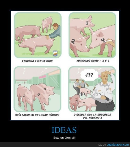 Ideas,cerdos,despiste