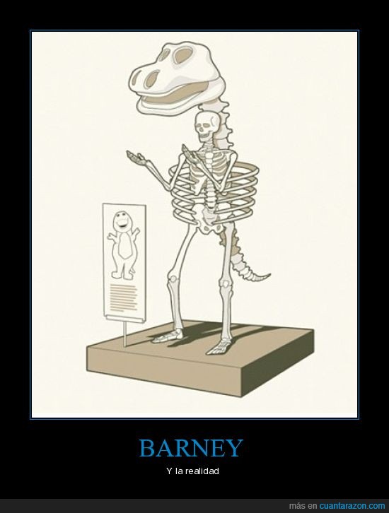 realidad,esqueleto,dinosaurio,Barney