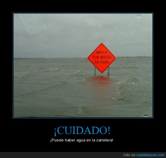 inundación,cartel,carretera,aviso,agua