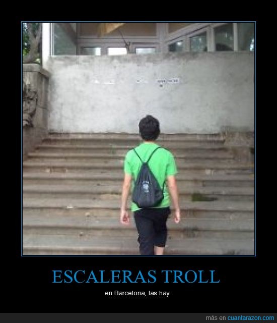 barcelona,escaleras,pared,troll