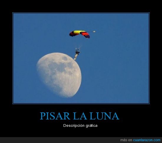 Luna,descripción gráfica,paracaidista