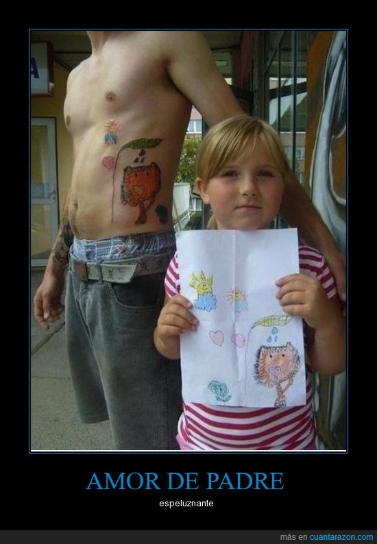 tatuaje,padre,niña,dibujo