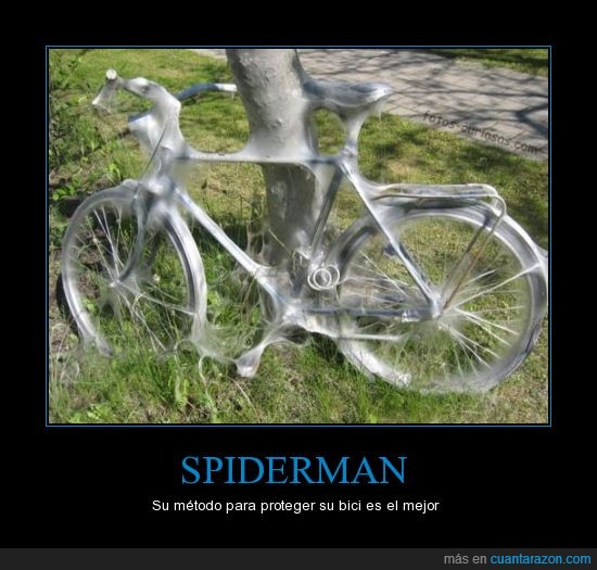 telarañas,bici,Spiderman