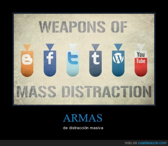 armas,distracción,masiva,twitter,facebook,youtube