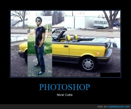 Photoshop,coche,chico,foto