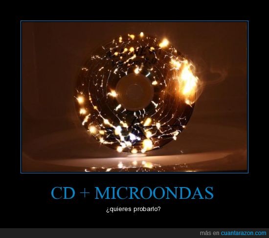 cd,microondas,fuego