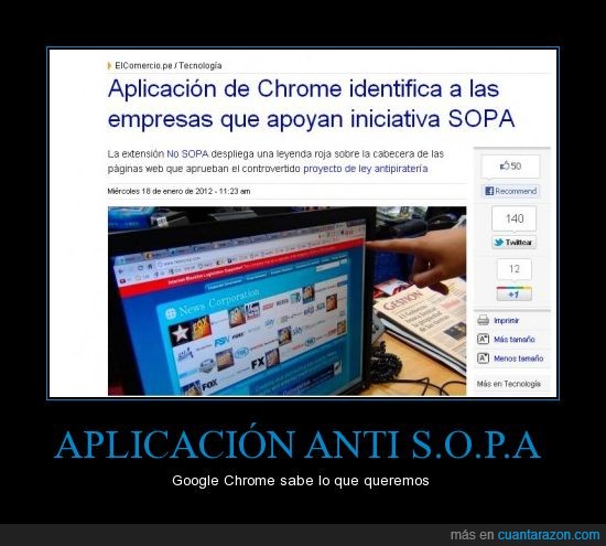 chrome,SOPA,aplicaciones,google