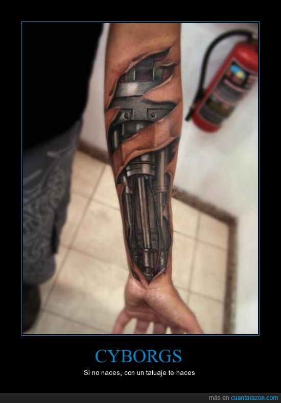 brazo,terminator,dibujo,impresionante,tatuaje