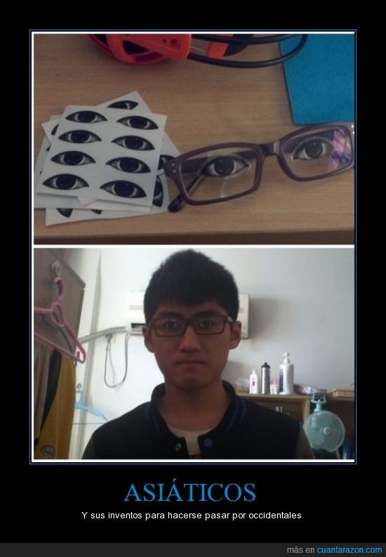 asiático,gafas,occidental,ojos