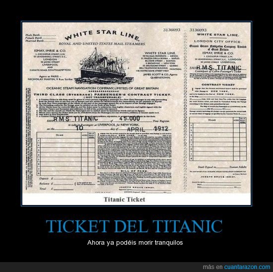 titanic,ticket,morir,tranquilo