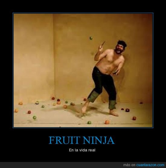 Ninja,Frutas,Vida Real,gordo,cortar