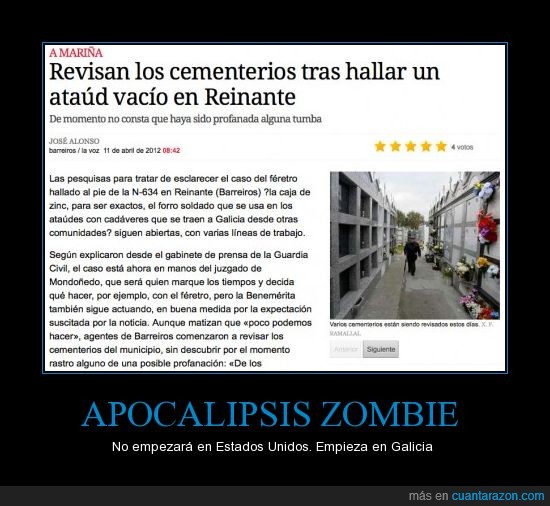 apocalipsis,zombie,ataud,feretro,vacio,reinante,lugo,barreiros,galicia,noticia