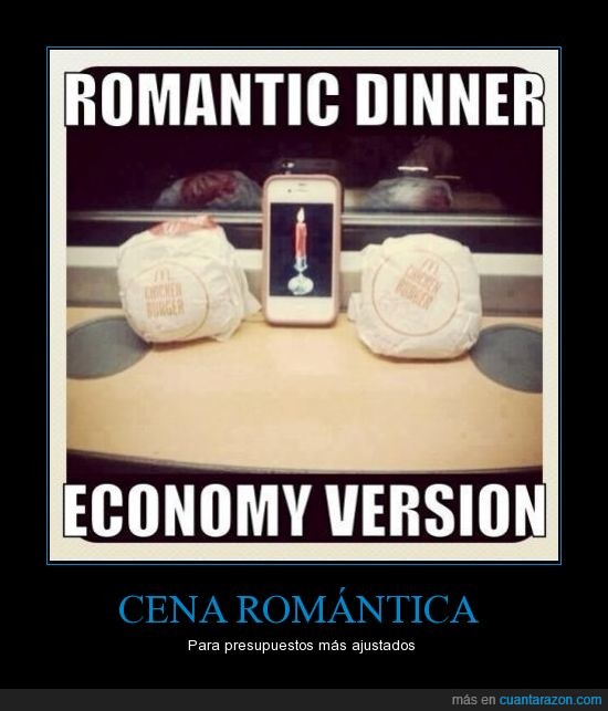 cena,romantica,version,economica,burger,aplicacion,iphone