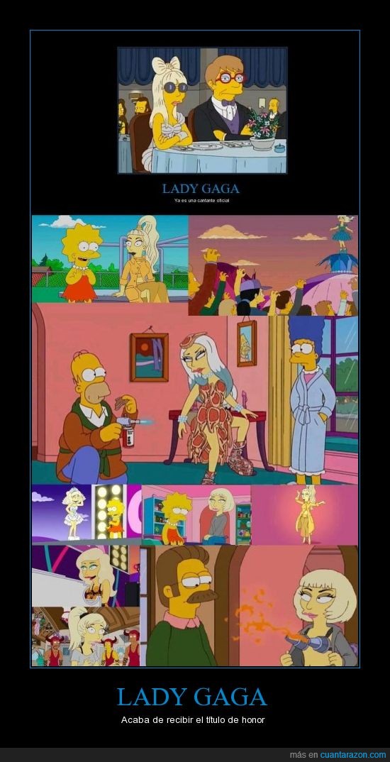 cantante,carne,gaga,goes,honor,lady gaga,lisa,monster,mother,oficial,paws,piano,simpsons,titulo,up