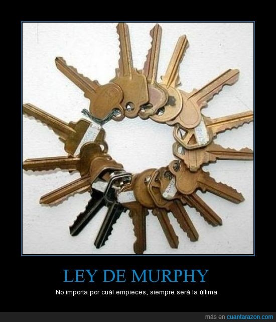 Ley de Murphy,llaves,exámen,suspender,suerte