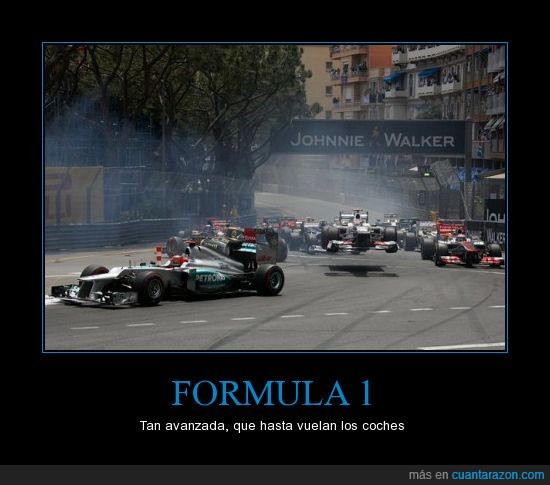 formula 1,f1,coche,volar,volador,efecto,óptico,accidente,sombra