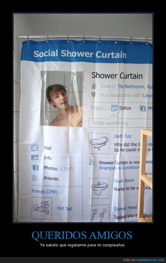 baño,cortina,ducha,facebook,friki,red social