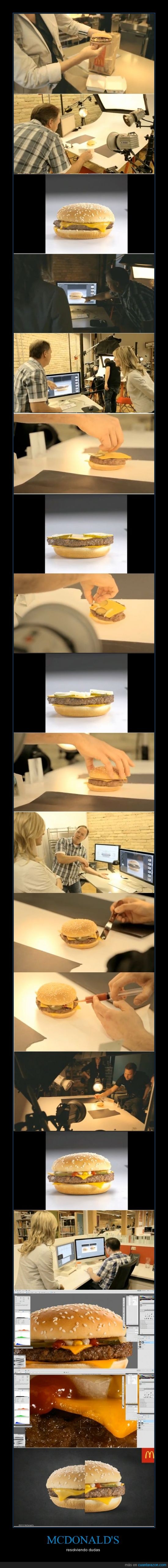publicidad,McDonald's,hamburguesa,pinta,buena,imagen,foto,realidad,caja,montar