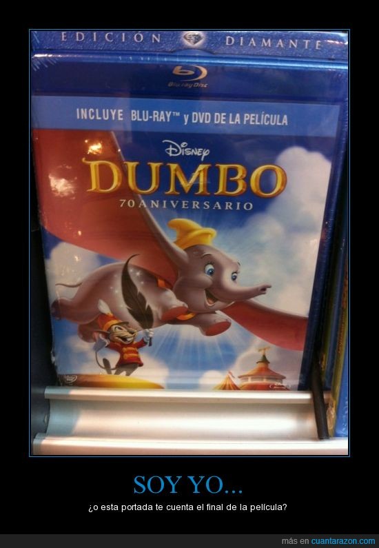 Soy,Yo,Dumbo,Blu-ray,Disney,Portada,vuela,orejas,pluma,raton