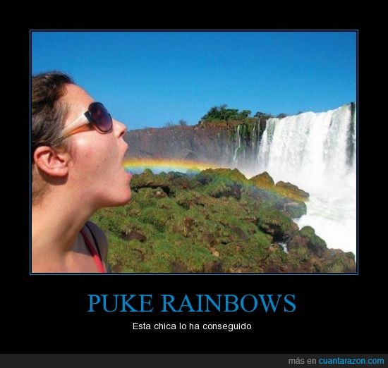 puke rainbows,turista,arcoiris