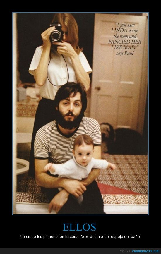 Espejo,Esposa,Foto,Paul McCartney,Baño