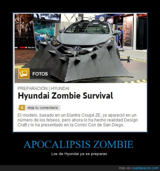 apocalipsis,zombie,hyundai,coche,comic