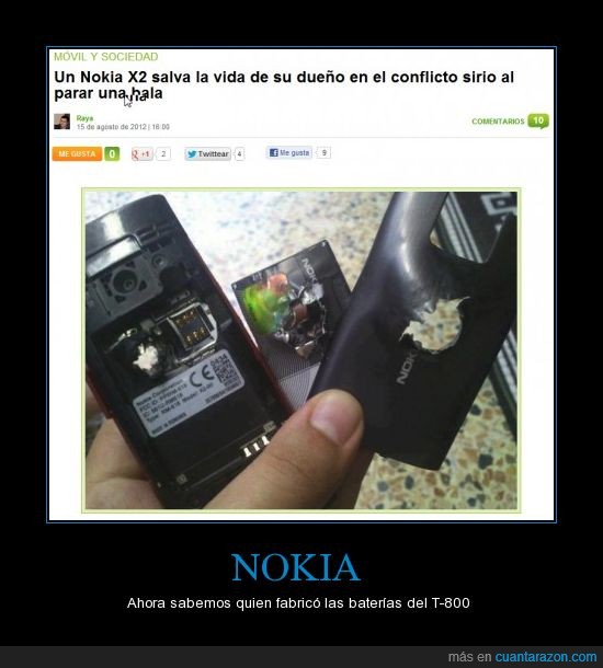 bala,Nokia,noticia,salva,Terminator,vida