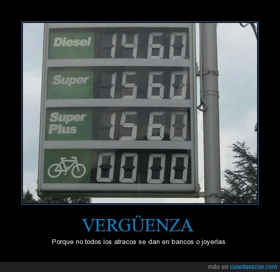 gasolina,bicicleta,gasolinera,ahorro,vida sana
