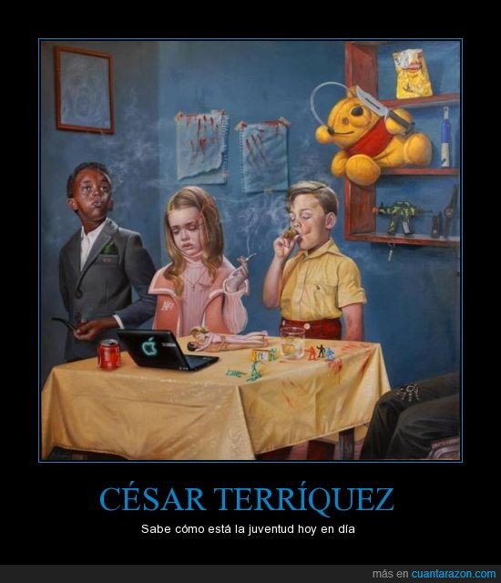César Terríquez,foto,juventud,niños,pintura,tengo hambre