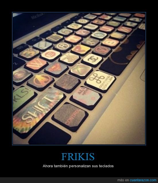 friki,macbook,pegatina,teclado,teclas