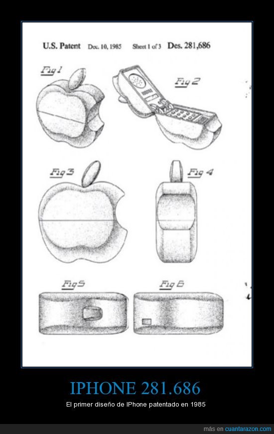iphone,iphone 281.686,primer diseño,patentar,apple
