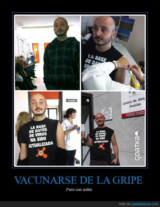 vacuna,gripe,antivirus,goatxa,camiseta