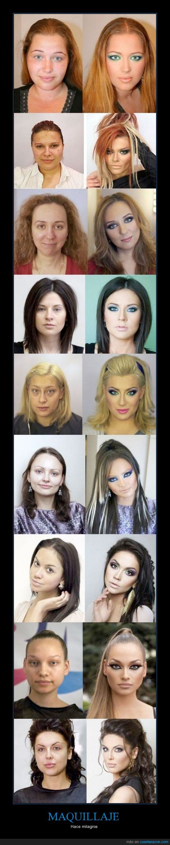 mujeres,prueba,se ven mejor en el cuadro derecho,maquillaje