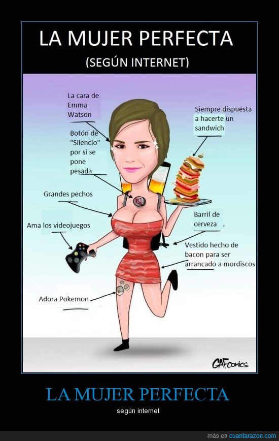 friki,pokemon,vestido,bacon,Emma Watson,internet,perfecta,mujer
