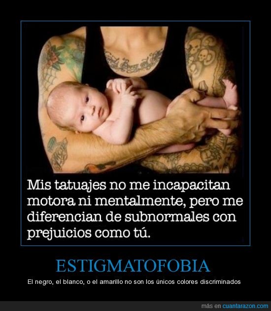 prejuicio,tatuaje,tattoo,bebe,Estigmatofobia,Discriminación