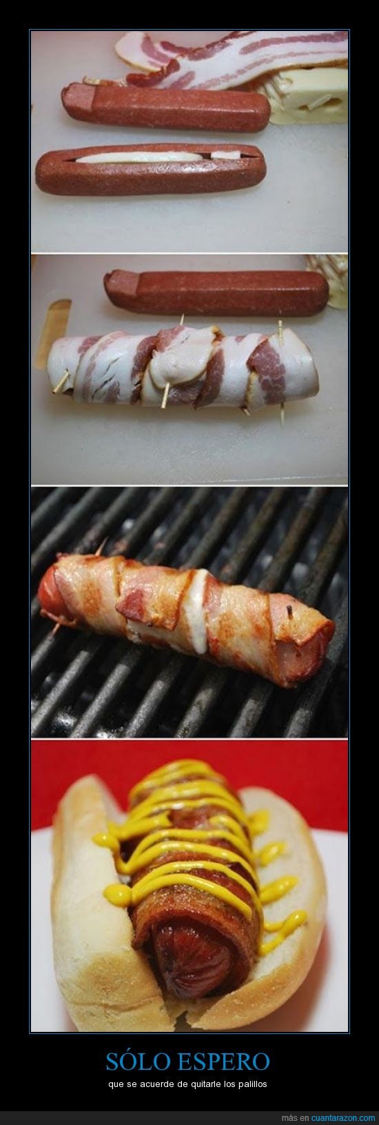 bacon,perrito caliente