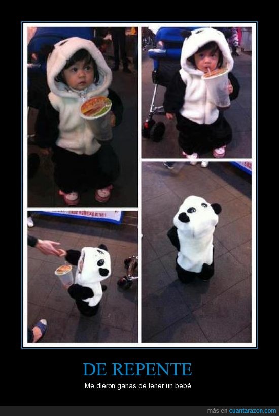 bebe,panda,disfraz,querer