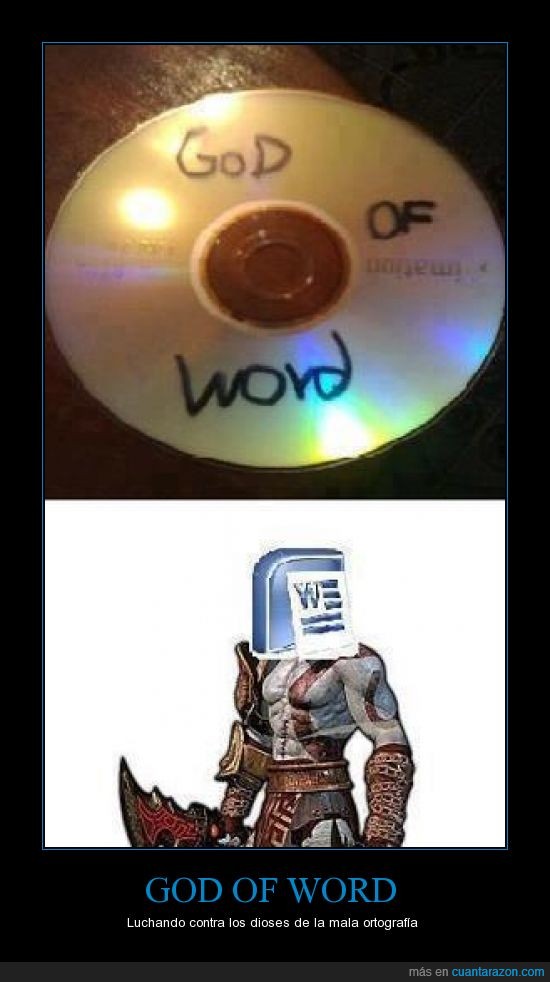 ortografia,word,kratos,videojuego,play,juego,ps3,playstation,god of war,microsoft,pirata