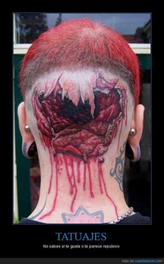 tatuajes,cerebro,sangre,terror,cabeza.