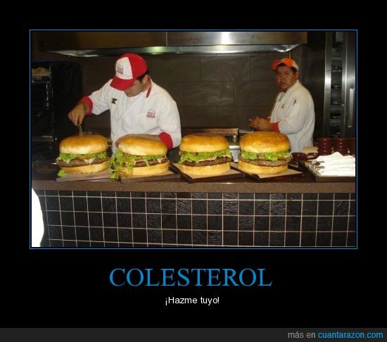 hamburguesas gigantes,colesterol,arterias colapsando,muerte sabrosa.
